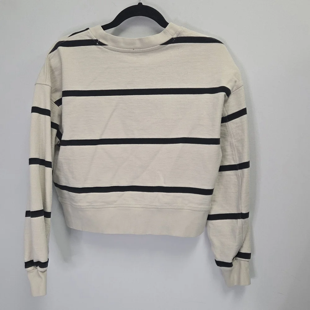 Lululemon Perfectly Oversized Cropped Crew Women’s Size 4 Striped Sweatshirt - Picture 3 of 5